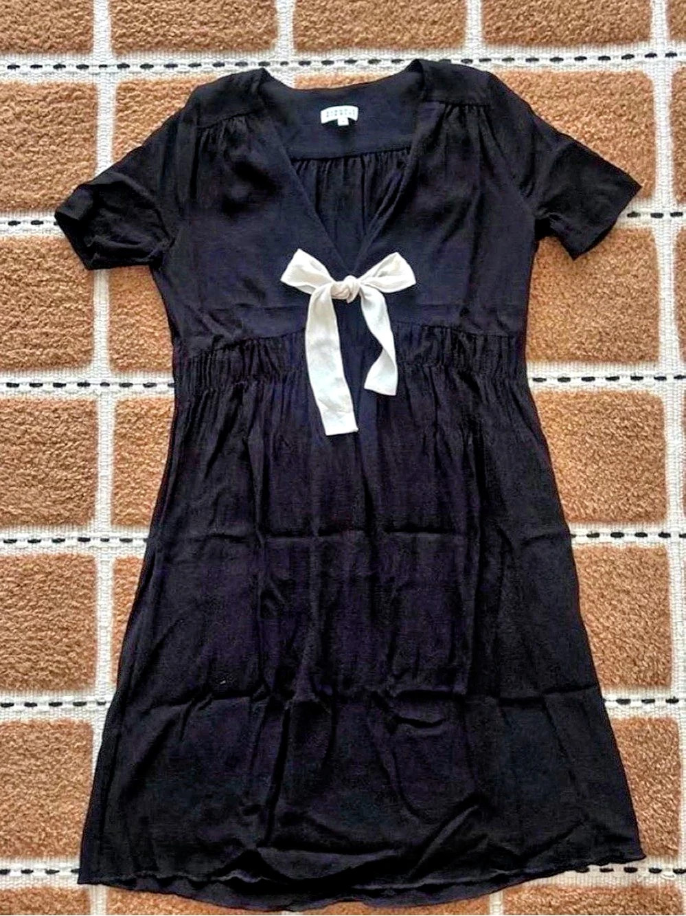 Claudie Pierlot Bow Detail Mini Dress Black & White Size 38